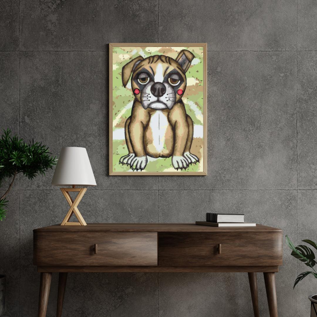 Diamond Painting - Hund mit rosa Wangen - SEOS®