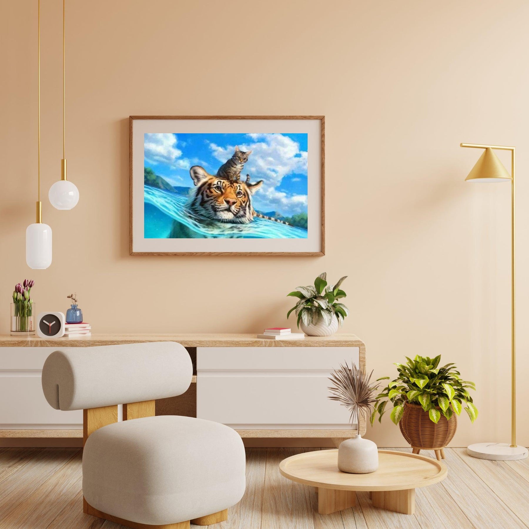 Diamantmalerei – Katze und Tiger im Meer – SEOS®