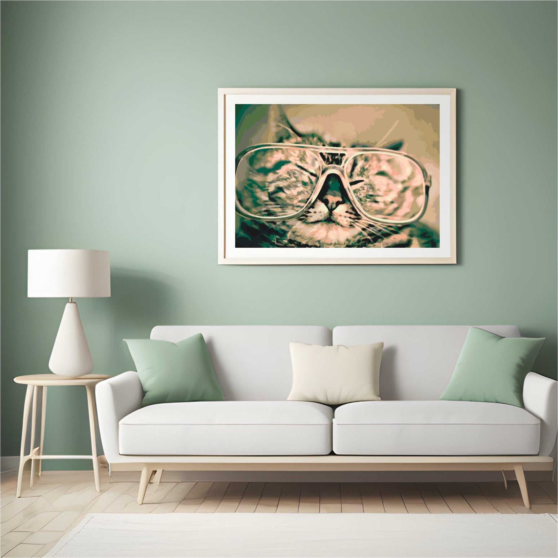 Diamantmalerei - Katze mit Brille - SEOS®