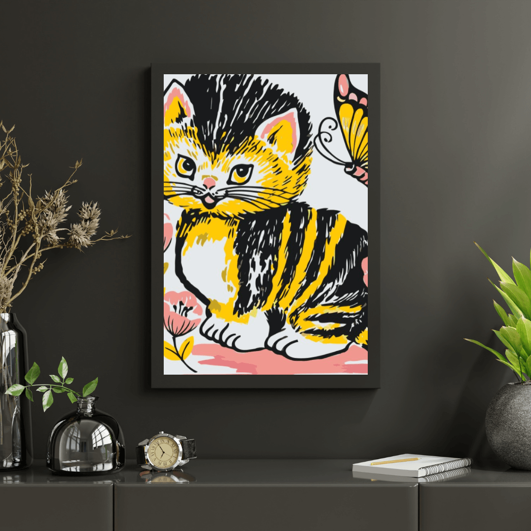 Diamond Painting - Katze mit Schmetterling - SEOS®
