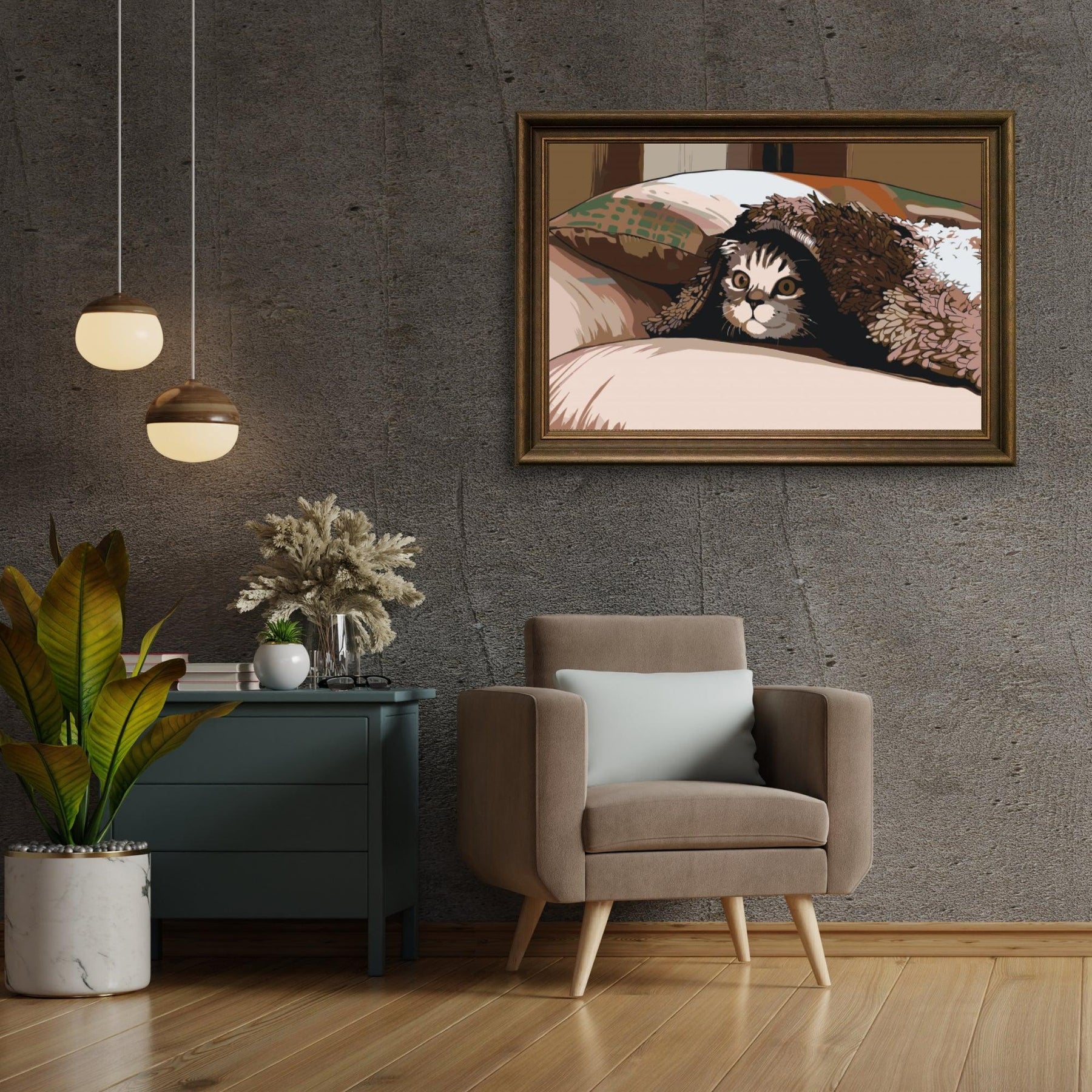 Diamond Painting - Katze unter dem Kissen - SEOS®
