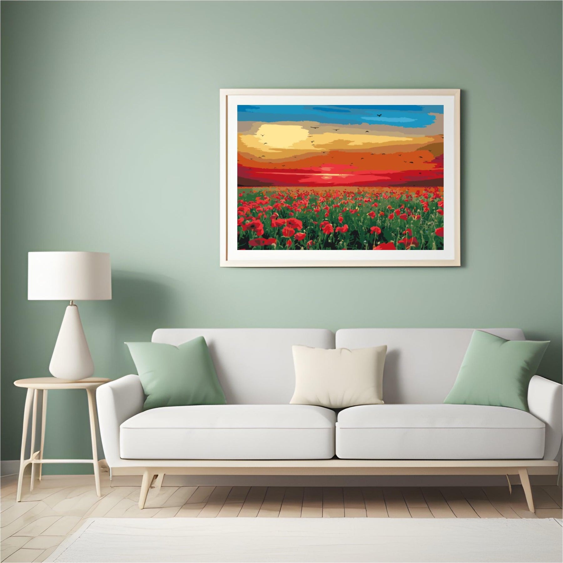 Diamantmalerei - Mohnfeld bei Sonnenuntergang - SEOS Shop ®