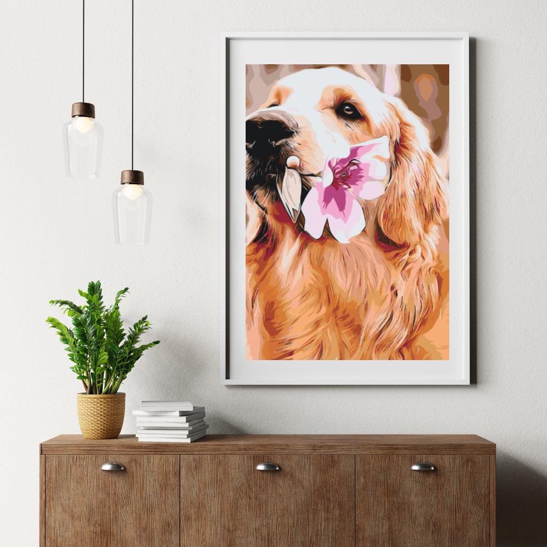 Diamond Painting - Labrador mit Blume - SEOS®