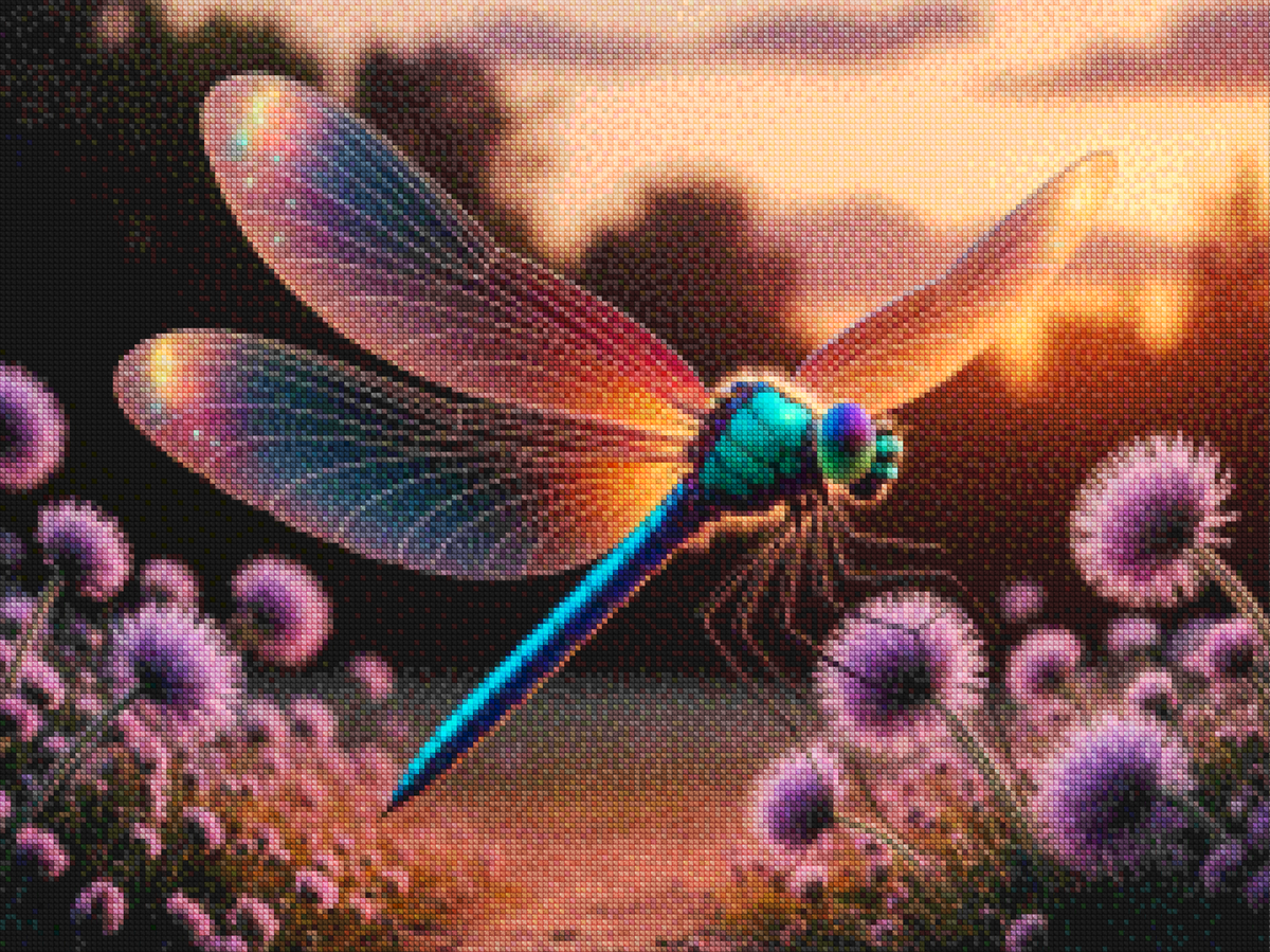 Diamond Painting – Mystische Libelle mit glitzernden Flügeln