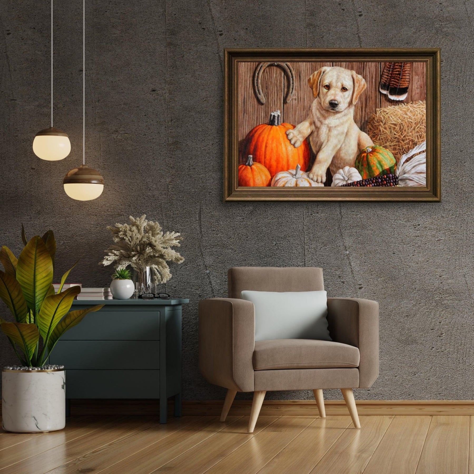 Diamantmalerei - Kürbisernte-Welpe