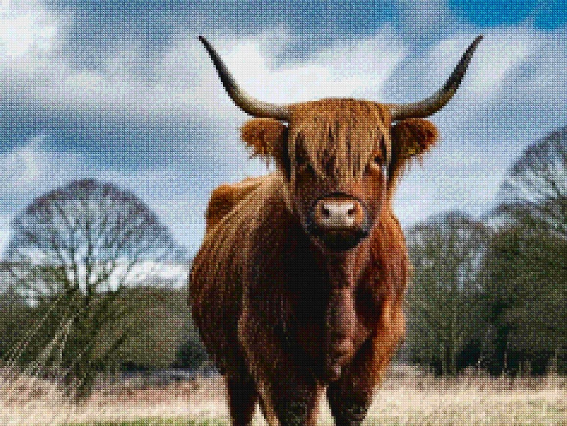 Diamantmalerei - Schottisches Hochlandrind