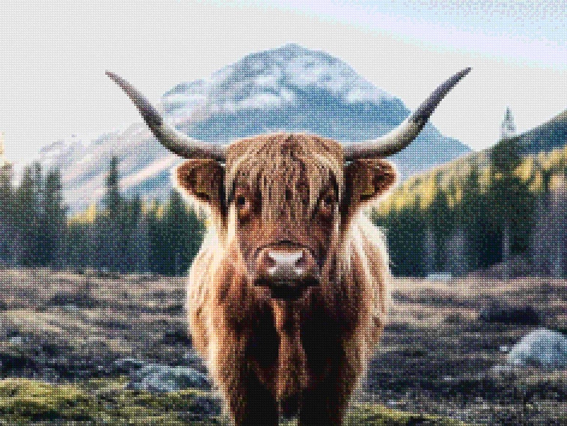 Diamantmalerei - Schottisches Hochlandrind