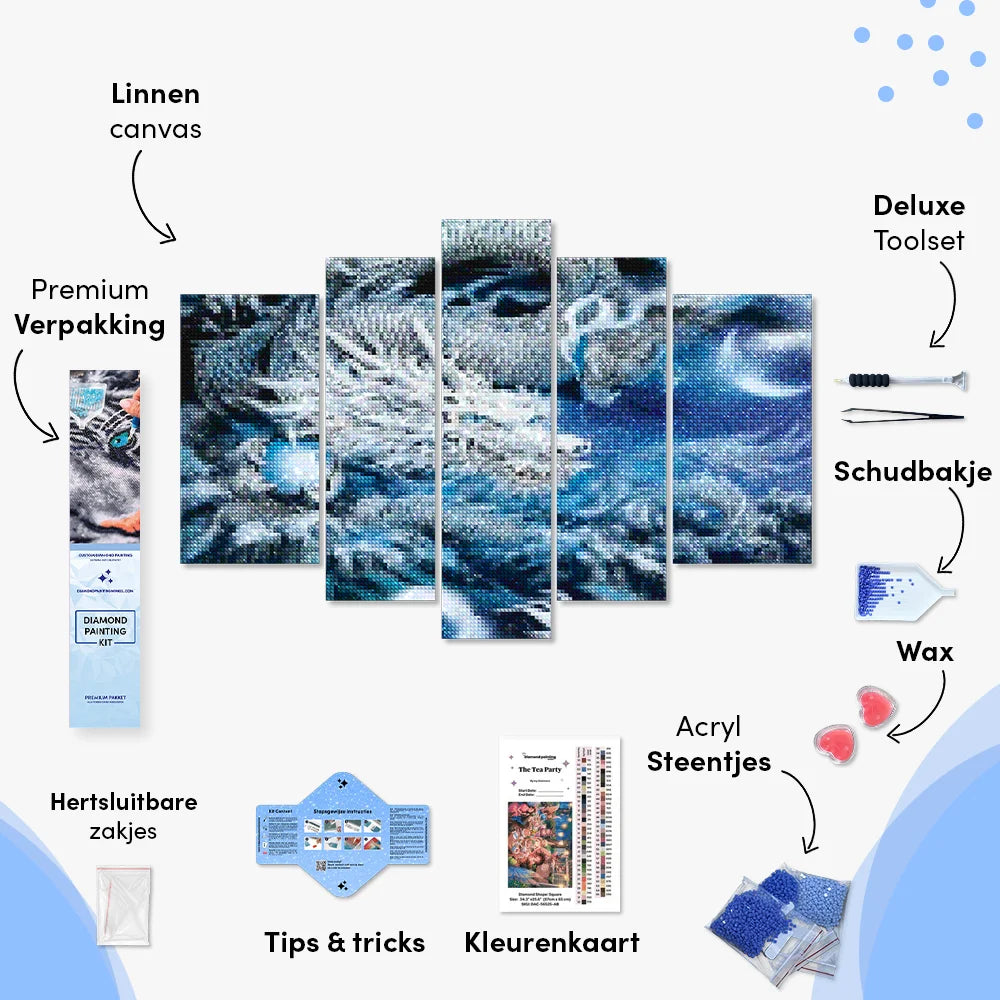 Diamond Painting Drache im Himmel 5-teilig - SEOS Shop ®