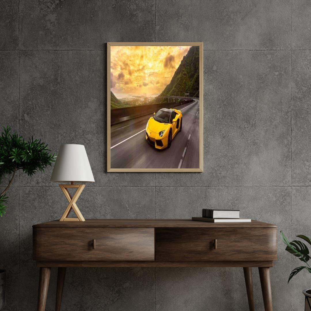 Diamond Painting Gelber Sportwagen 30x40 cm - SEOS Shop ®
