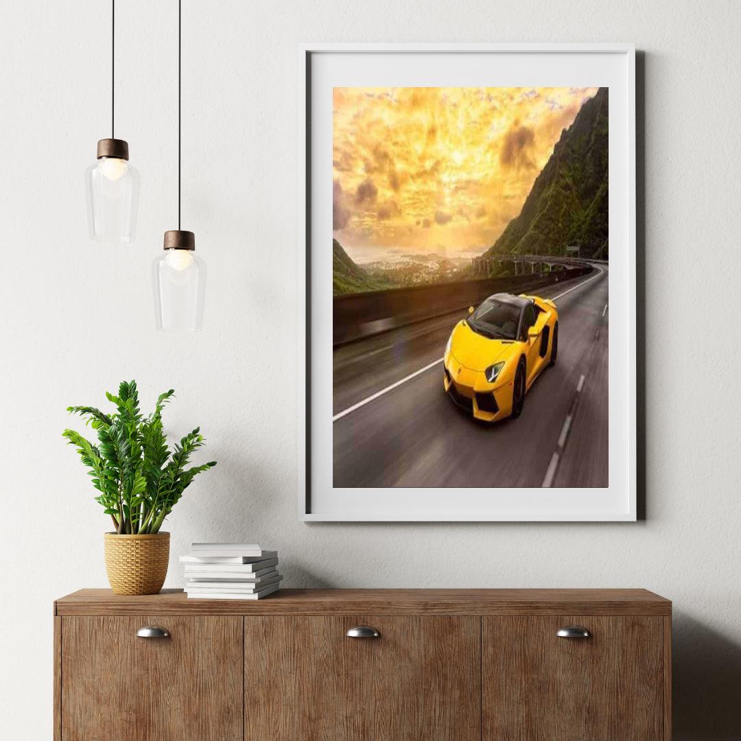 Diamond Painting Gelber Sportwagen 30x40 cm - SEOS Shop ®