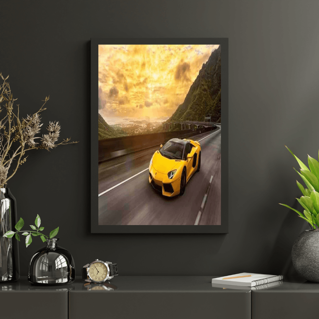 Diamond Painting Gelber Sportwagen 30x40 cm - SEOS Shop ®