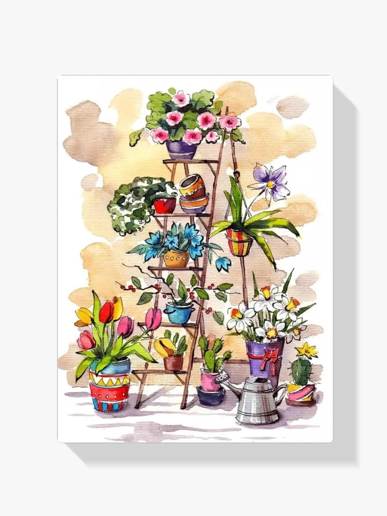 Diamond Painting Leiter mit Blumen - SEOS Shop ®