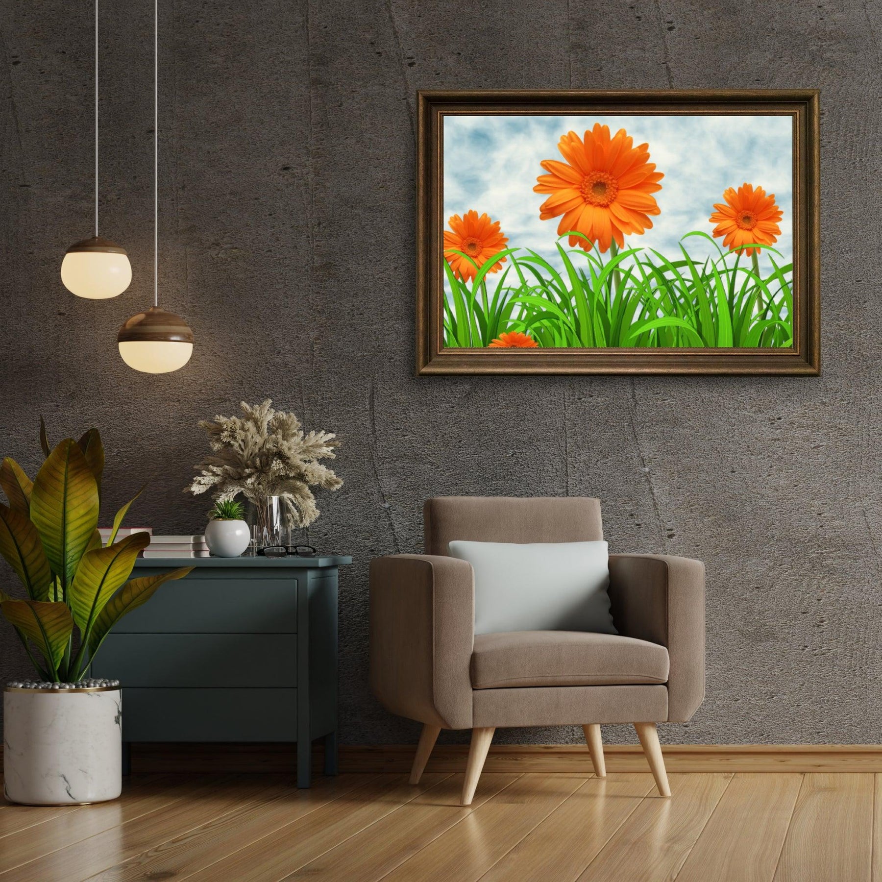 Diamantmalerei Orange Gänseblümchen - SEOS Shop ®