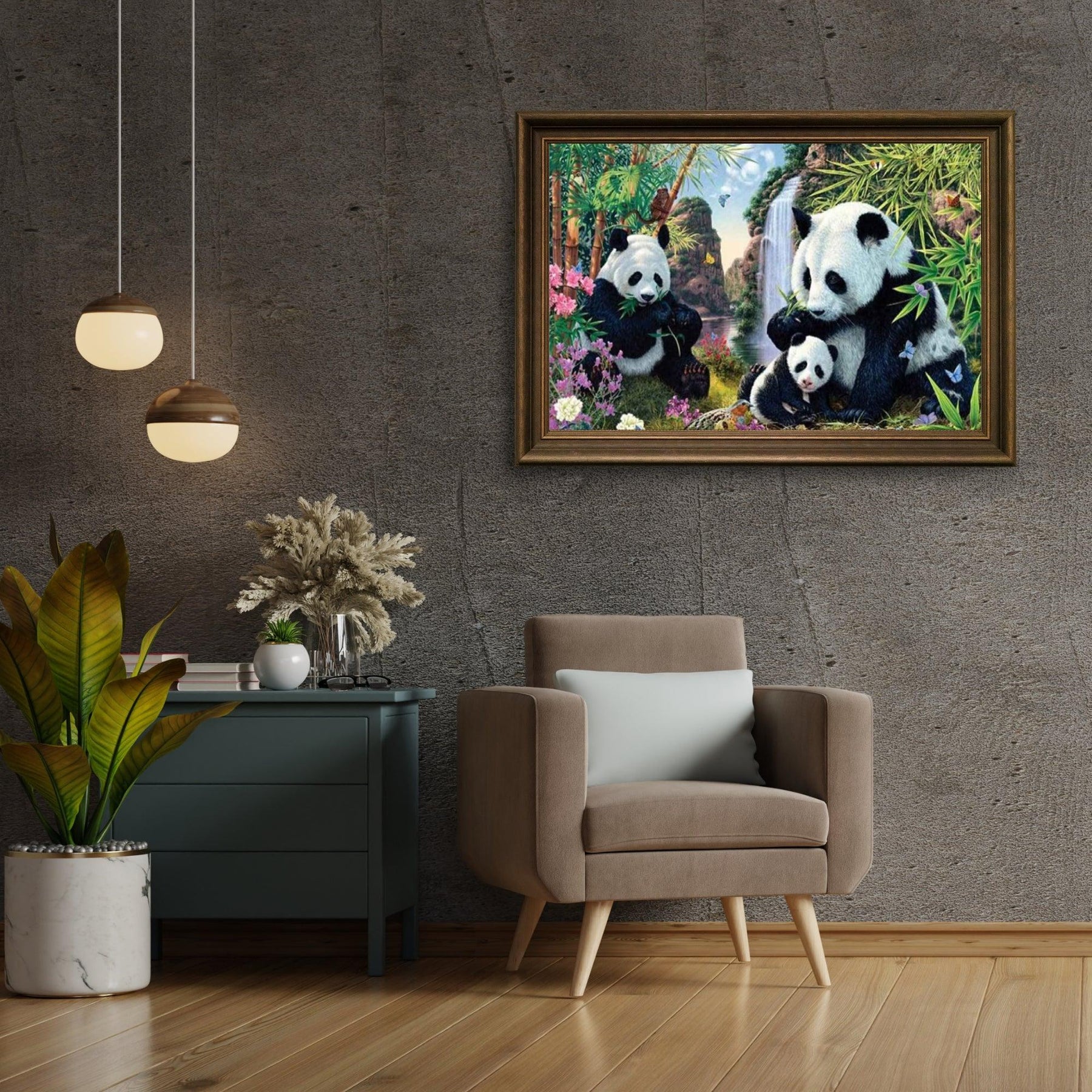 Diamantmalerei Pandas essen Bambus - SEOS Shop ®