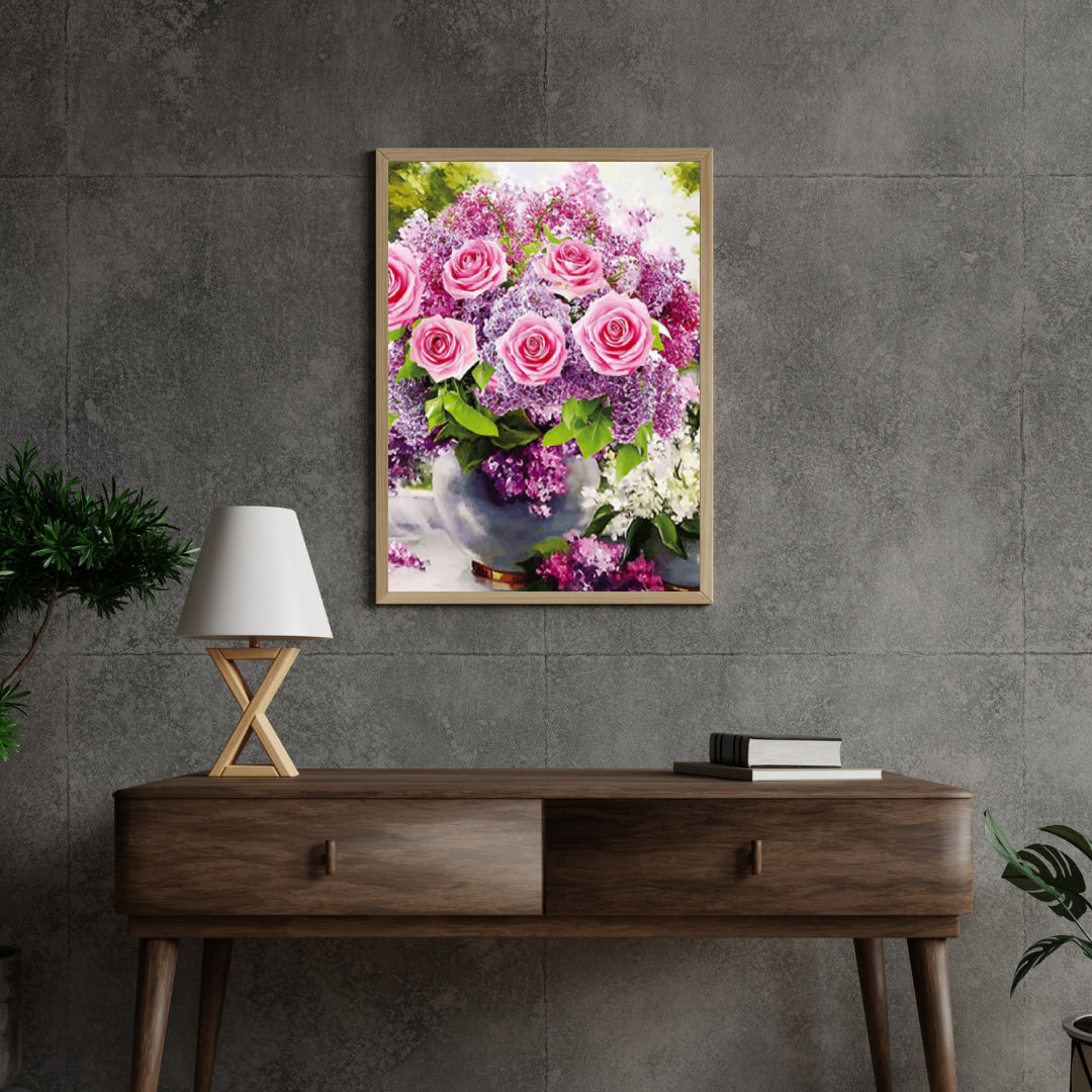 Diamantmalerei Rosa Rosen in Vase - SEOS Shop ®