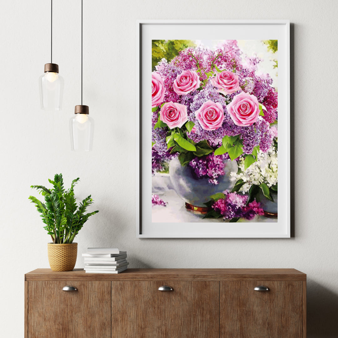 Diamantmalerei Rosa Rosen in Vase - SEOS Shop ®