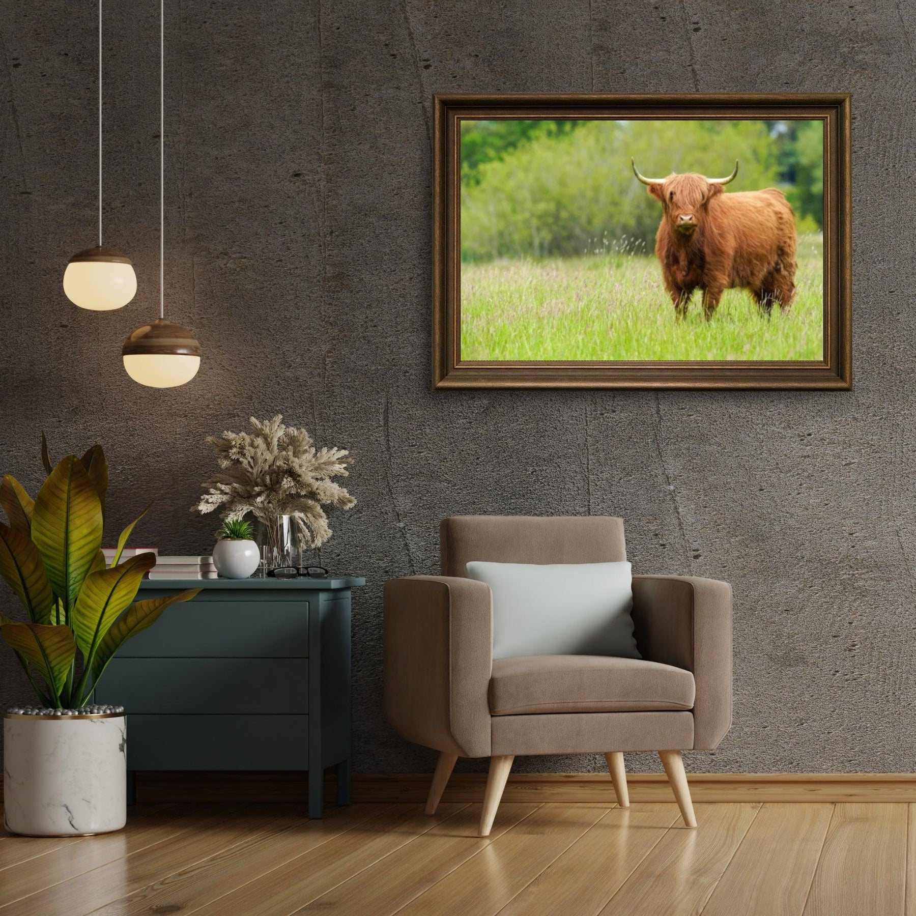 Diamond Painting Scottish Highlander - Niedlicher Scottish Highlander an einem sonnigen Tag - SEOS Shop ®