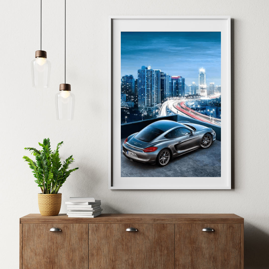 Diamond Painting Schneller Sportwagen in der Stadt - SEOS Shop ®
