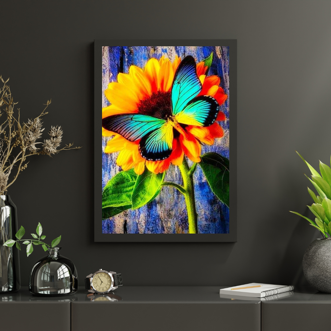 Diamantmalerei Schmetterling mit Sonnenblume - SEOS Shop ®