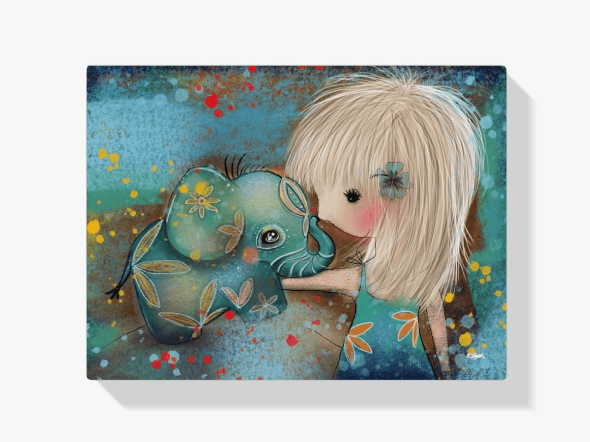 Diamantmalerei Elefant mit Mädchen - SEOS Shop®