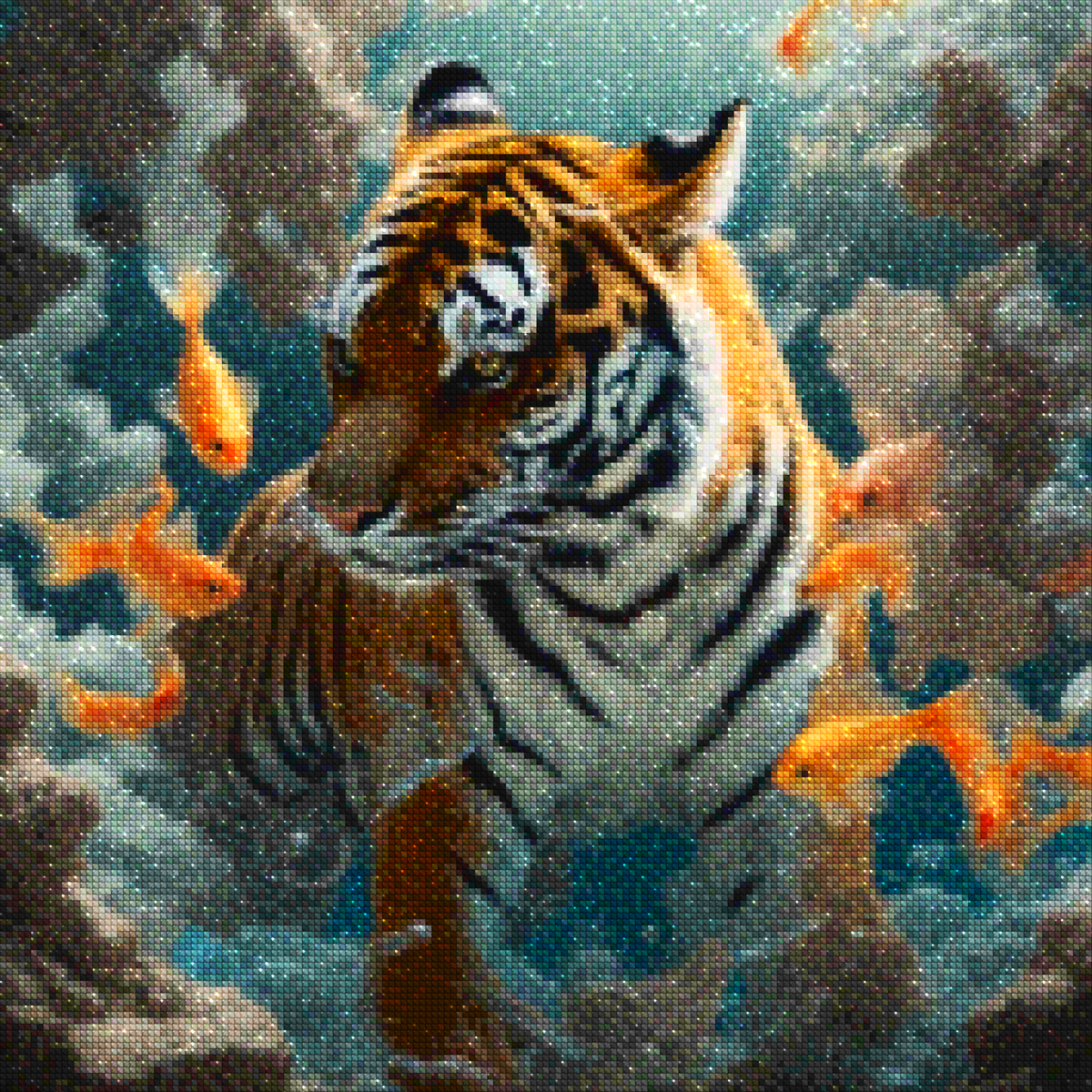 Diamantmalerei - Tiger und Goldfisch - SEOS Shop ®
