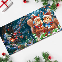 diamond painting 12 kerstkaarten - kerst eekhoorn set – afbeelding 9