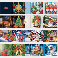 diamond painting 12 kerstkaarten - kerstavond set – afbeelding 10