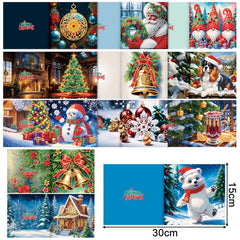 diamond painting 12 kerstkaarten - kerstavond set – afbeelding 2