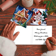 diamond painting 12 kerstkaarten - kerstavond set – afbeelding 3