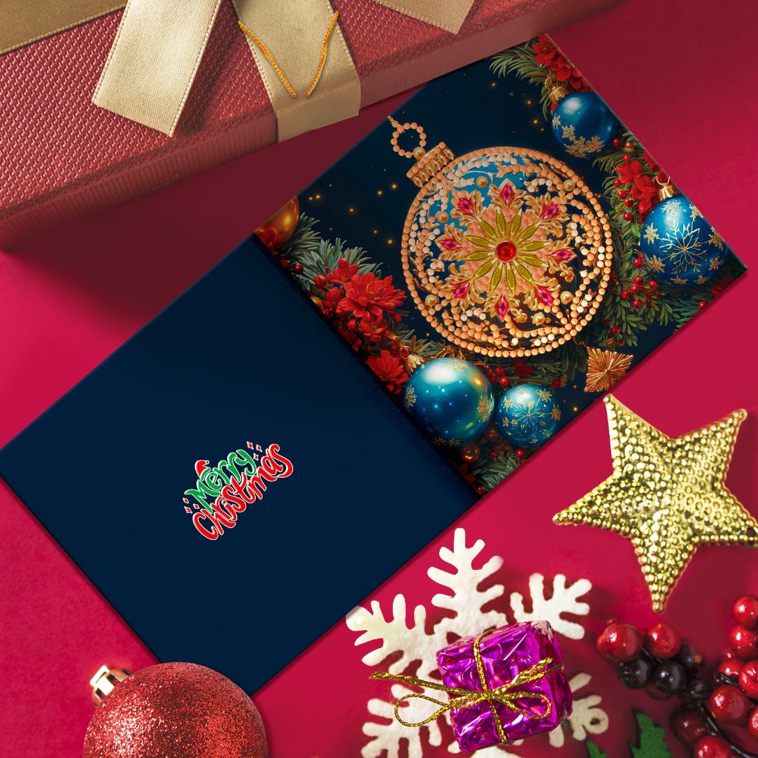 diamond painting 12 kerstkaarten - kerstavond set – afbeelding 4