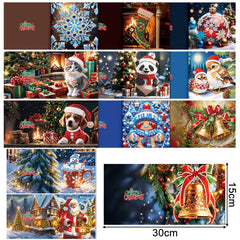 diamond painting 12 kerstkaarten - kerstsfeer set – afbeelding 2