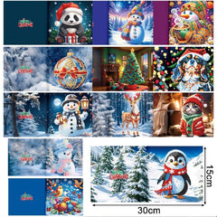 diamond painting 12 kerstkaarten - magische kerst set – afbeelding 2