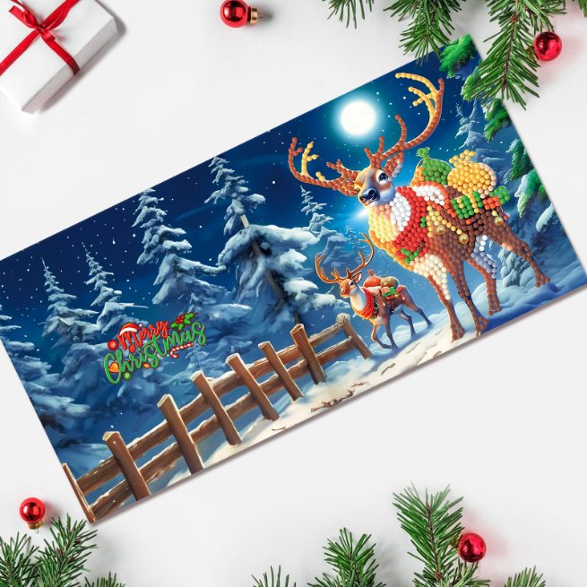 diamond painting 12 kerstkaarten - schattige kerst set – afbeelding 9