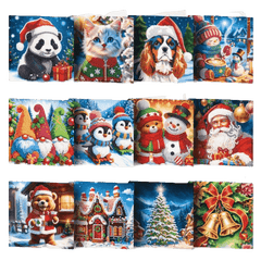 diamond painting 12 kerstkaarten - vrolijke kerst set – afbeelding 1