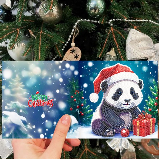 diamond painting 12 kerstkaarten - vrolijke kerst set – afbeelding 5