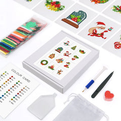 diamond painting - 12 mini diamond paintings - kerst set 2.0 – afbeelding 2