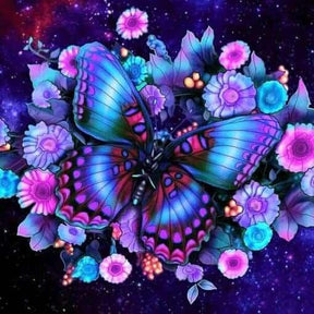 Diamantmalerei Schmetterling mit Blume - SEOS Shop ®