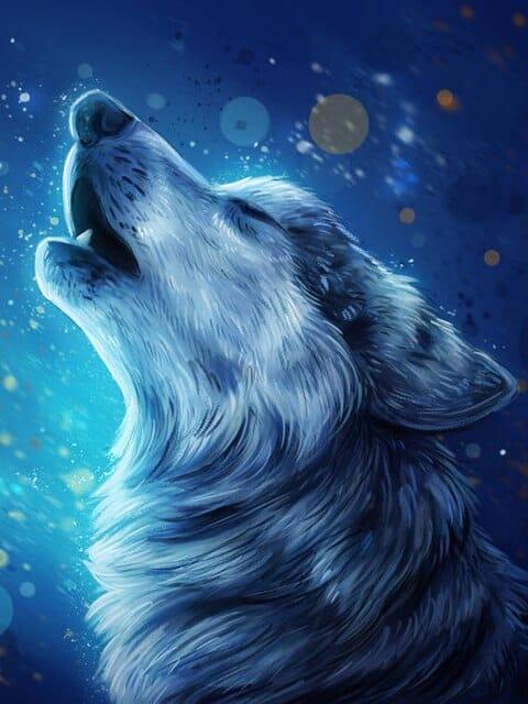 Diamantmalerei Wunderschönes Wolfsgebrüll - SEOS Shop ®