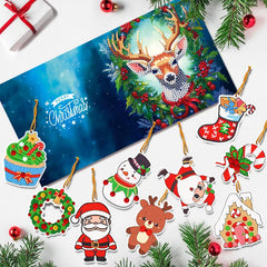 diamond painting 8 kerstkaarten + 12 hangers – afbeelding 12