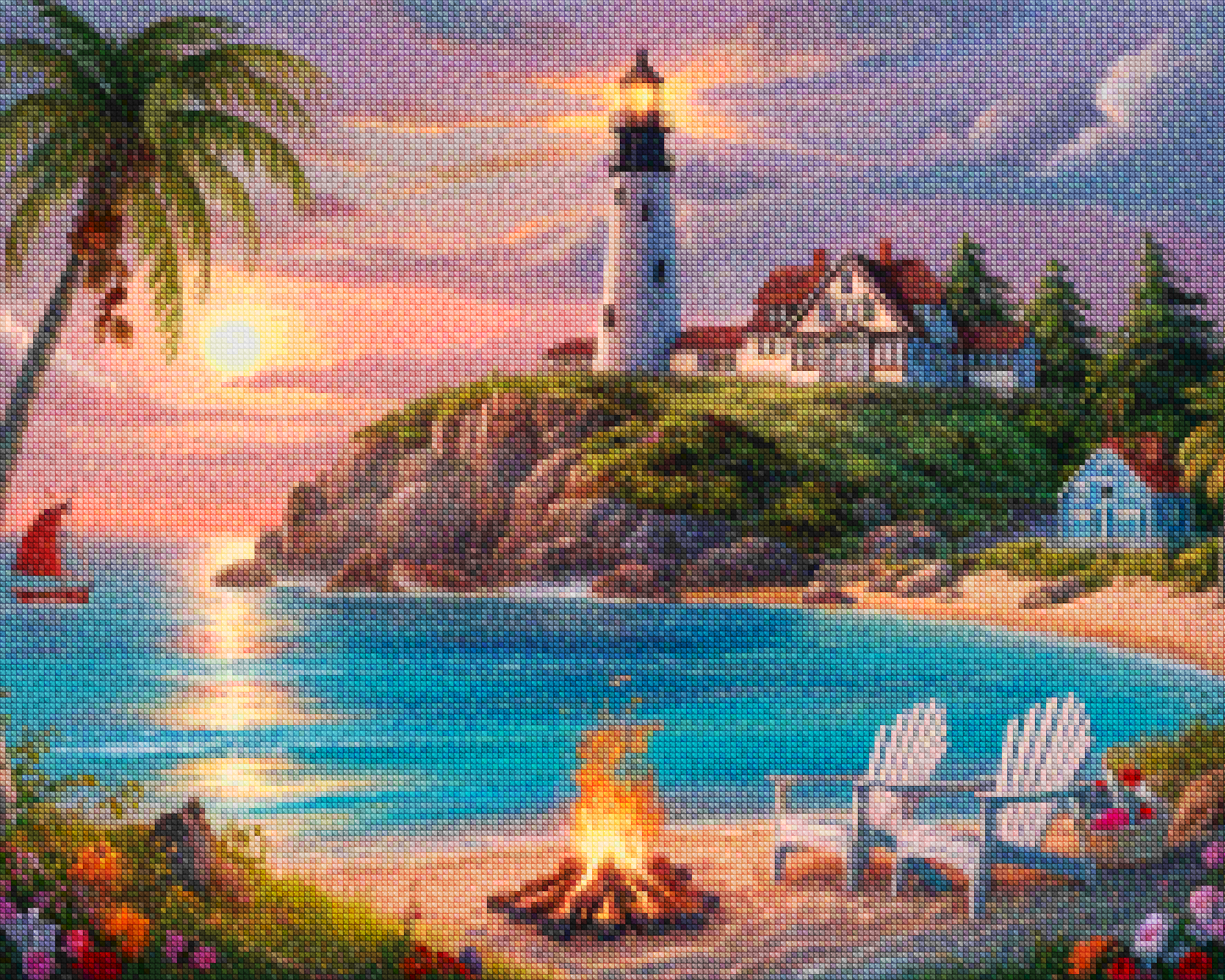 Diamantmalerei - Leuchtfeuer des Meeres