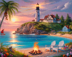 Diamantmalerei - Leuchtfeuer des Meeres