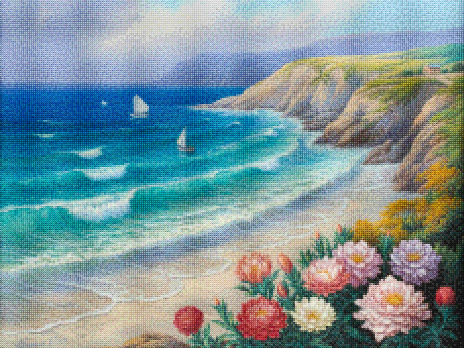 Diamantmalerei - Blühende Küste