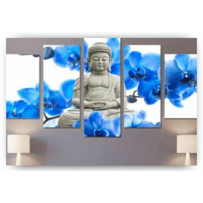 Diamond Painting Buddha mit wunderschönen Blumen 5-teilig - SEOS Shop ®