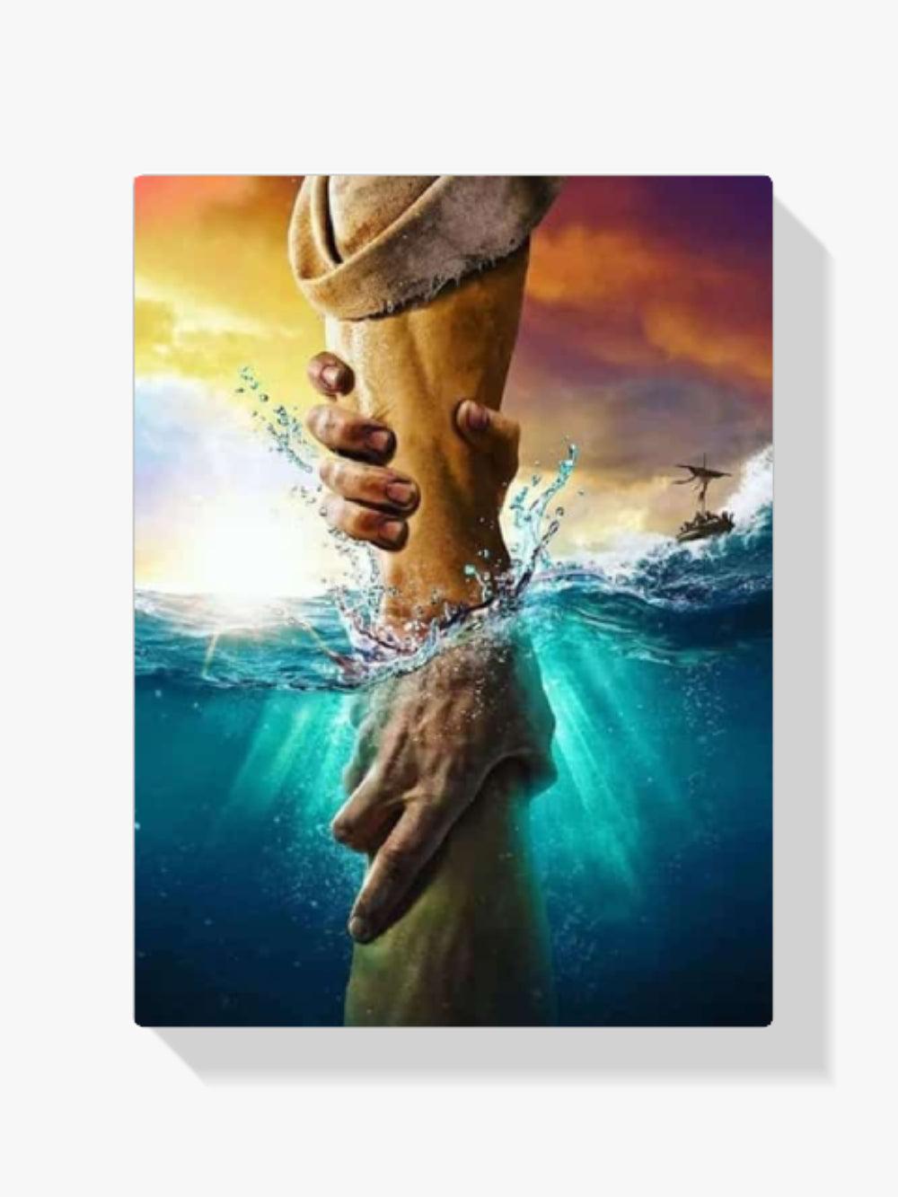 Diamond Painting De Hand van God en Jezus – volledig ontwerp