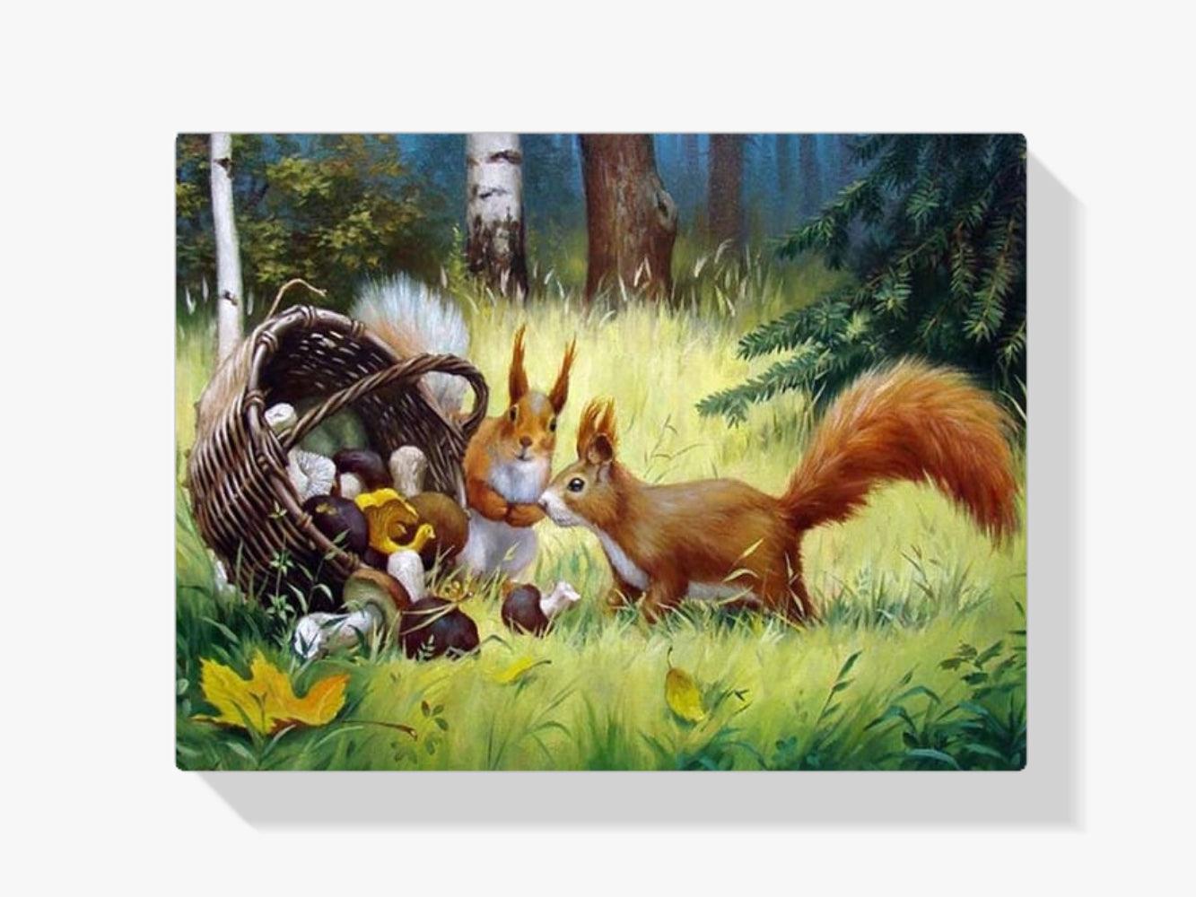 Diamond Painting Eichhörnchen mit Pilz - SEOS Shop ®