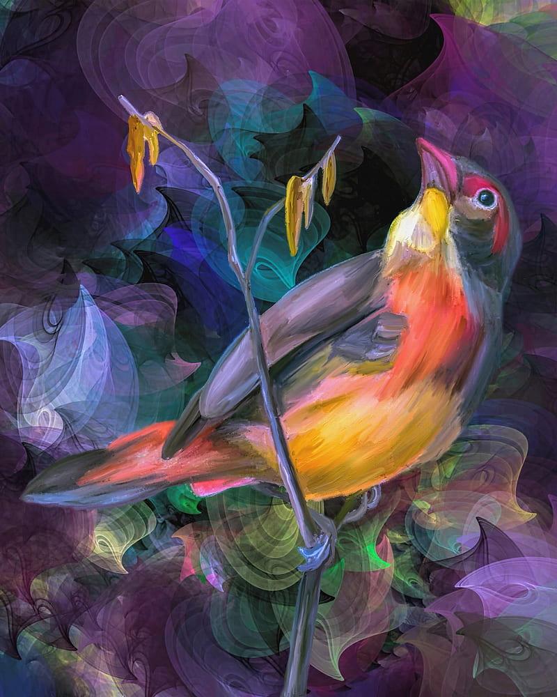 Diamond Painting – Ein Vogel in einer farbenfrohen Umgebung – SEOS®
