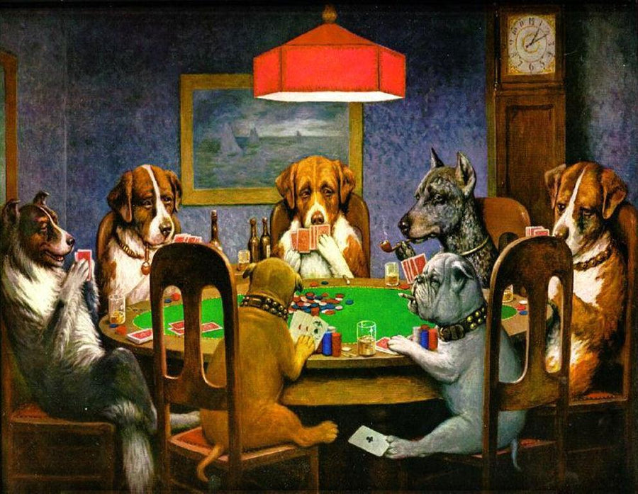 Diamantmalerei – Ein Freund in der Not – Hunde spielen Poker