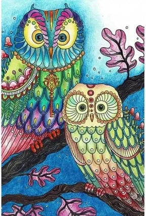 Diamantmalerei - Farbige Eule - SEOS®