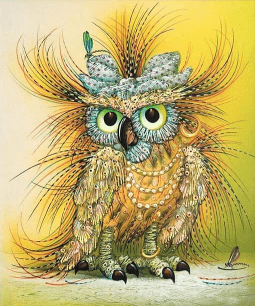 Diamantmalerei Gelbe abstrakte Eule - SEOS Shop ®
