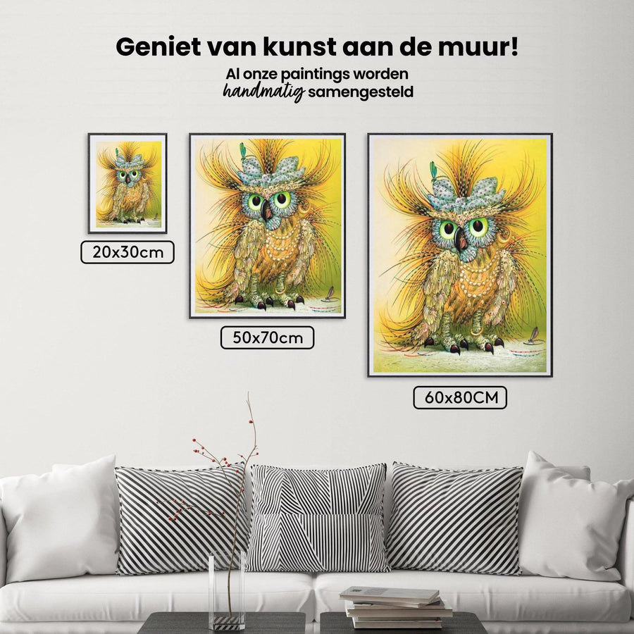 Diamantmalerei Gelbe abstrakte Eule - SEOS Shop ®